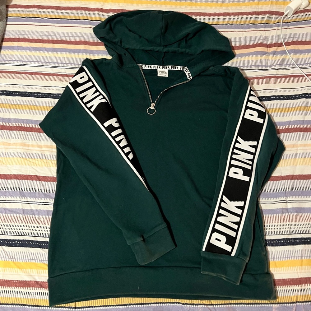 Victoria's Secret PINK pull over quarter zip hoodie